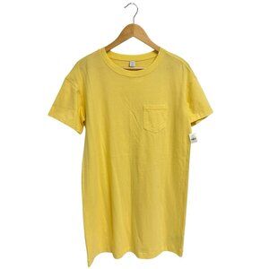 Old Navy women's shirt dress pullover yellow short sleeve size S